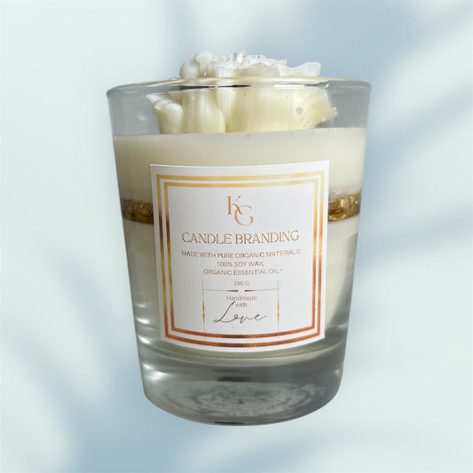 Bougie artisanale KG - Vanille & Rose (290g)